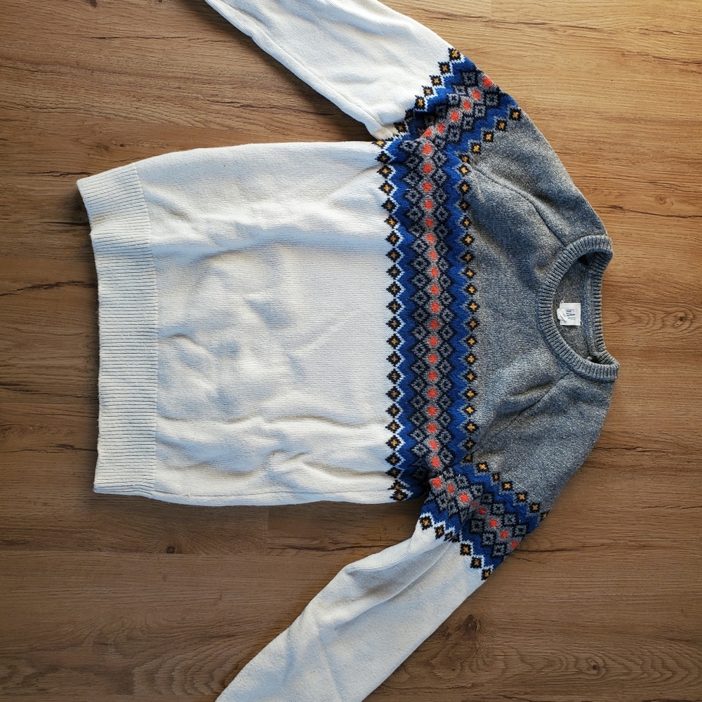 GAP merino wool blend nordic fair isle sweater